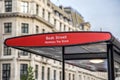 London, UK - September 14, 2023: Beak street bus stop sign