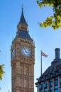 Big Ben and Houses of Parliament. Vie time in the City of London. Office workers having a lunch in park next to st. Paul cathedral Royalty Free Stock Photo