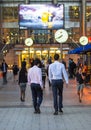 LONDON, UK - 7 SEPTEMBER, 2015: Canary Wharf business life. Business people going home after working day.