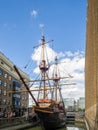 LONDON/UK - SEPTEMBER 12 : Close-up of the Golden Hind in London Royalty Free Stock Photo