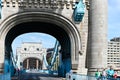 An empty Tower Bridge during day with no traffic, London