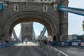 An empty Tower Bridge during day with no traffic, London