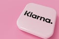LONDON, UK - September 2023: Klarna online financial service provider company logo. 3D Rendering