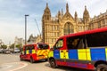 London Metropolitan Police van in front of Palace of Westminster in London Royalty Free Stock Photo