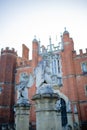 The Majestic Lion Statues at the Entrance of Hampton Court Palace - Built 1625 Royalty Free Stock Photo