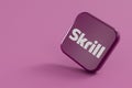 LONDON, UK - September 2023: Skrill online financial service provider company logo. 3D Rendering