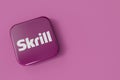 LONDON, UK - September 2023: Skrill online financial service provider company logo. 3D Rendering