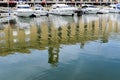 St Katharine dock in London, . Modern yacht and boat pier