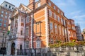 Street view in Mayfair with beautiful periodic buildings. London