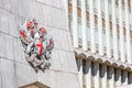 Symbol of the City of London outside the West wing of Guildhall London Town Hall