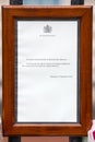 Notice of the Queens Death on the Gates of Buckingham Palace in London Royalty Free Stock Photo