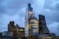 London, UK: Skyscrapers of the City of London at dusk