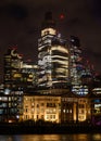 London, UK: Skyscrapers of the City of London at night Royalty Free Stock Photo