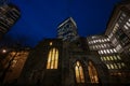 London, UK: St Helen\'s Church, Bishopsgate on Undershaft in the City of London at night