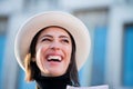 British actress Rebecca Hall speaking at the Women`s March rally in Trafalgar Square, London, UK.