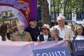 Celebrity Equity Union members at the Equity rally in central London, UK.