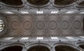 St Mary Aldermary Church in Watling Street, City of London with ornate plaster ceiling. Royalty Free Stock Photo