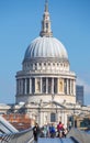 LONDON, UK. St. Paul cathedral and millennium bridge Royalty Free Stock Photo