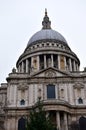 St Pauls Cathedral. North side with dome and Christmas tree. London, United Kingdom. Royalty Free Stock Photo