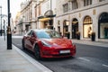 Tesla model 3 parked at New Bond street Royalty Free Stock Photo