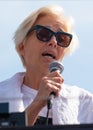 British actress Emma Thompson at the Extinction Rebellion protest at Oxford Circus, London, UK.