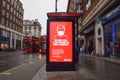 Face mask bus stop advert, London, UK Royalty Free Stock Photo