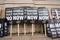 Anti government poster seen at the Britain Is Broken / General Election Now demonstration in London.