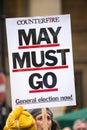 Anti government poster seen at the Britain Is Broken / General Election Now demonstration in London.