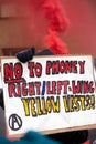 Small group of angry anti government anarchists stage a protest at Portland Place, London.