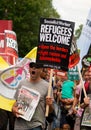 UK Black Lives Matter protest march through central London. Royalty Free Stock Photo