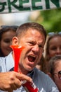 Naturalist and TV presenter Steve Backshall MBE at the Time Is Now demonstration in central London.