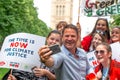 Naturalist and TV presenter Steve Backshall MBE at the Time Is Now demonstration in central London.