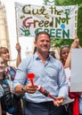 Naturalist and TV presenter Steve Backshall MBE at the Time Is Now demonstration in central London.