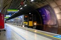 Heathrow Express train arriving at Heathrow Airport