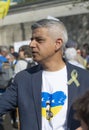 London mayor Sadiq Khan at the London Stands With Ukraine rally, London, UK.