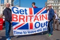 Pro Brexit protesters at Parliament Square, London, UK.