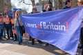 Pro Brexit protesters at Parliament Square, London, UK.