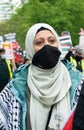 FREE PALESTINE protest demonstration, Marble Arch / Kensington, London, UK. Royalty Free Stock Photo