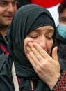 FREE PALESTINE protest demonstration, Marble Arch / Kensington, London, UK. Royalty Free Stock Photo