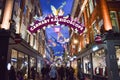 Carnaby Street Christmas decorations, London, UK