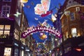 Carnaby Street Christmas decorations, London, UK