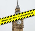 London, UK under lockdown due to COVID-19 / Coronavirus concept with Big Ben clock tower