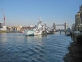 View of the banks of the River Thames, in London, UK