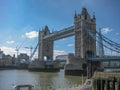 River Thames in central London with Queen Tower Bridge on background