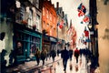 London, UK. Vintage painting, background illustration, beautiful picture, travel texture