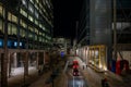 London, UK: Wood Street at night in the City of London Royalty Free Stock Photo