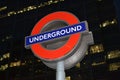 London Underground Station Sign at Night