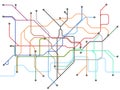 London underground map. Subway public transportation scheme. Uk train station vector plan