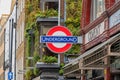 London Underground roundel outside Covent Garden Station Royalty Free Stock Photo