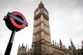 London underground sign and Big Ben